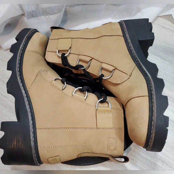 Sorel Women's Joan Now Camel Waterproof Leather Combat Boots Style WOMEN SIZE 10 - Picture 10 of 14